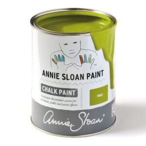 Can of Annie Sloan Chalk Paint in Chartreuse color.