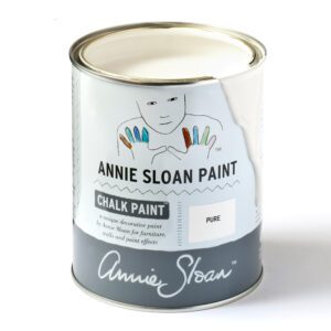 A can of Annie Sloan Chalk Paint in Pure.